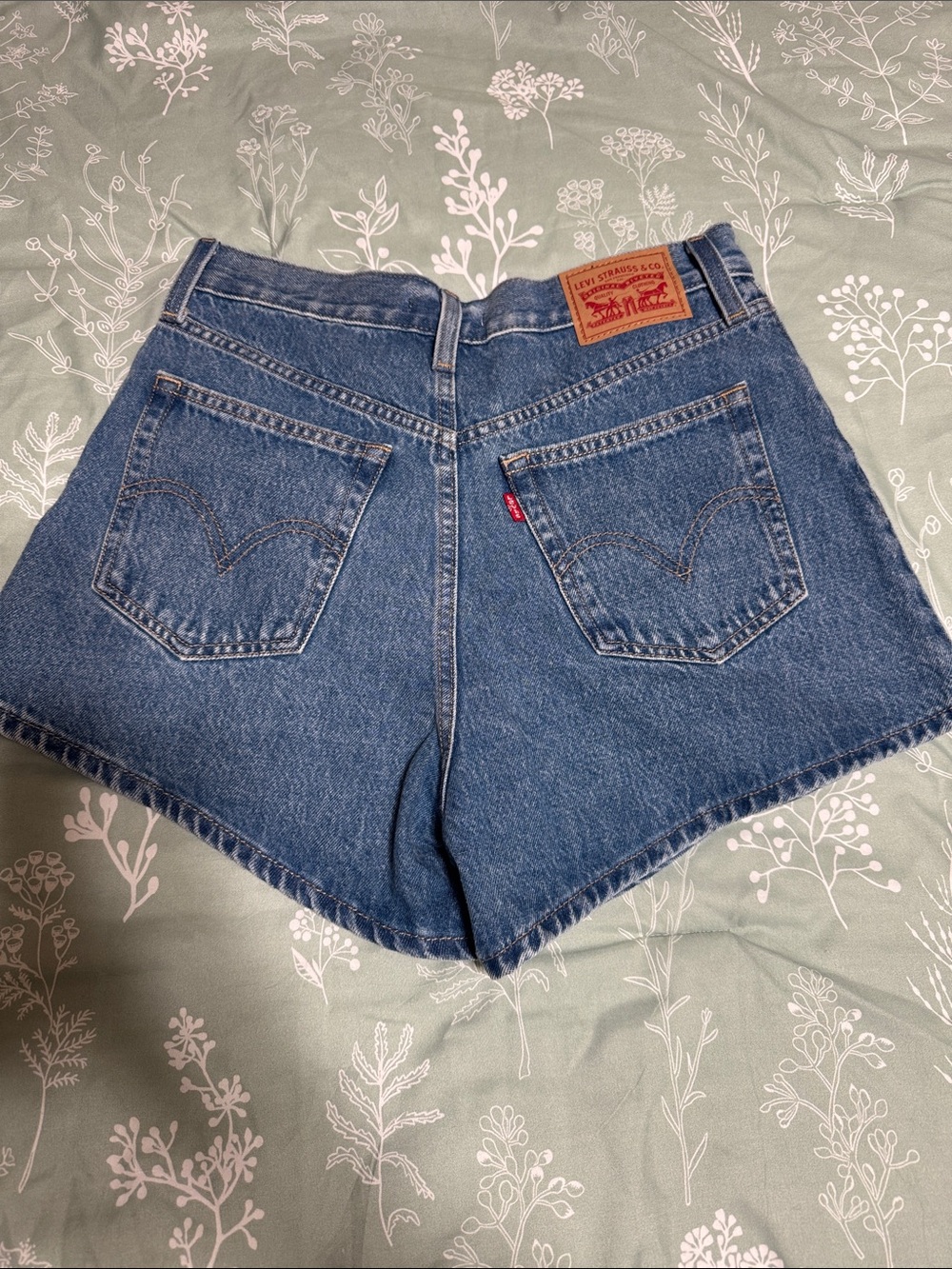 Levi's Blue High-Waist Denim Cutoff Shorts